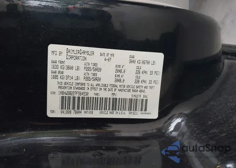 2007 Chrysler Aspen Limited from USA, damaged, VIN 1A8HW58227F564530